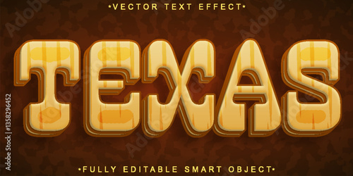Brown Texas Vector Fully Editable Smart Object Text Effect