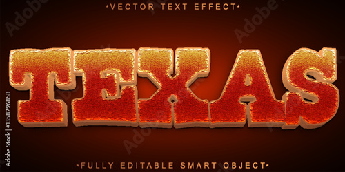 Brown Texas Vector Fully Editable Smart Object Text Effect