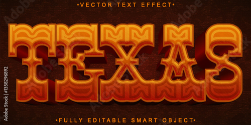 Brown Texas Vector Fully Editable Smart Object Text Effect