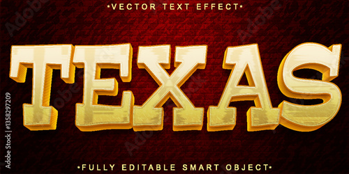 Brown Texas Vector Fully Editable Smart Object Text Effect