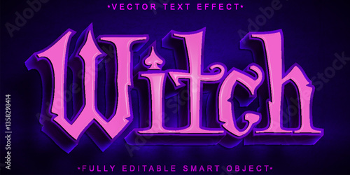 Magical Witch Vector Fully Editable Smart Object Text Effect