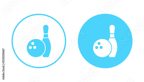 Bowling icon vector. bowling ball and pin sign and symbol.