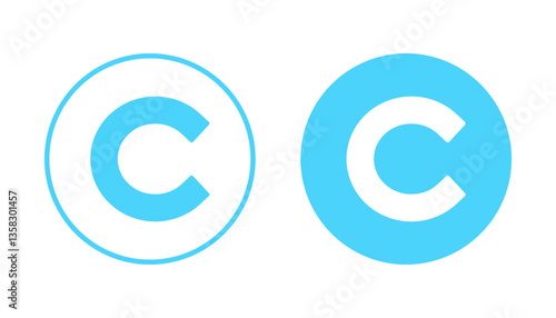 Copyright icon vector. copyright sign and symbol