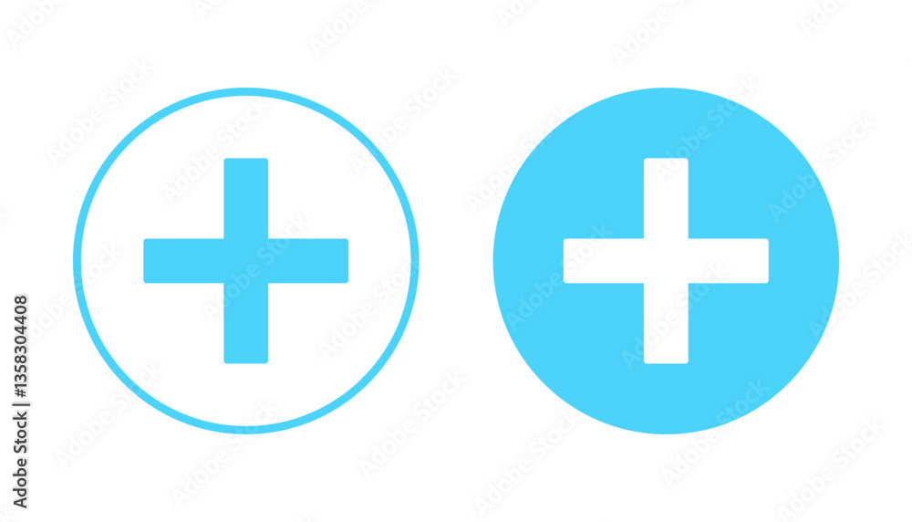 Plus icon vector. Add plus sign and symbol Plus icon vector. Add plus sign and symbol