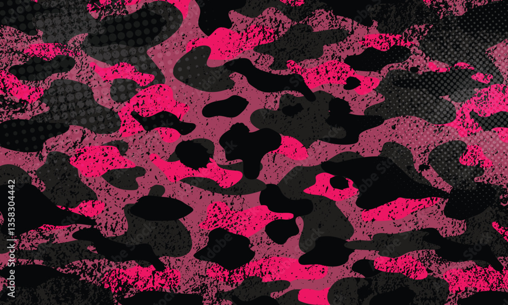 pink camouflage army or hunting texture pattern background vector illustration