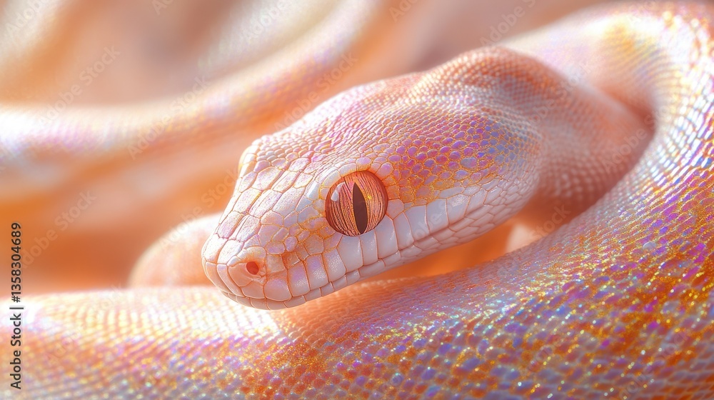 Fototapeta premium Close-up of a pastel-colored snake