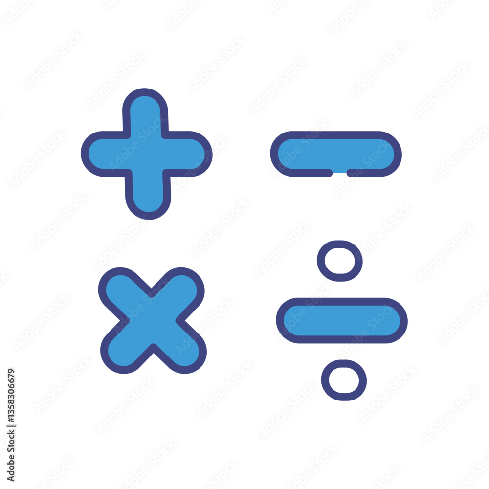 Math Symbols icon vector stock illustration Math Symbols icon vector stock illustration