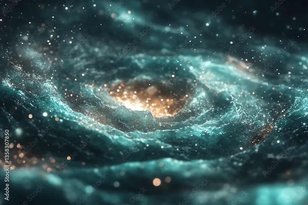 Obraz premium A mesmerizing abstract depiction of a luminous cosmic spiral