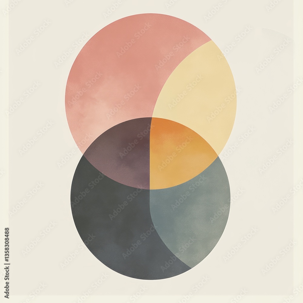 Obraz premium Art Overlapping Circles Scene Design Calming Abstract