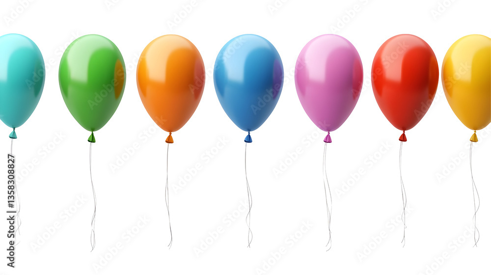 Illustration Balloons Collection Celebration Row Arrangement Isolated Background Illustration Balloons Collection Celebration Row Arrangement Isolated Background