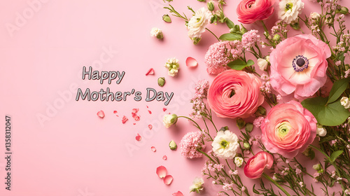 Mother's Day,  gift，present， mom ，card, design, love, illustration, decoration, beauty, flowers, pattern, greeting, hearttulips, fresh flowers, blessings,