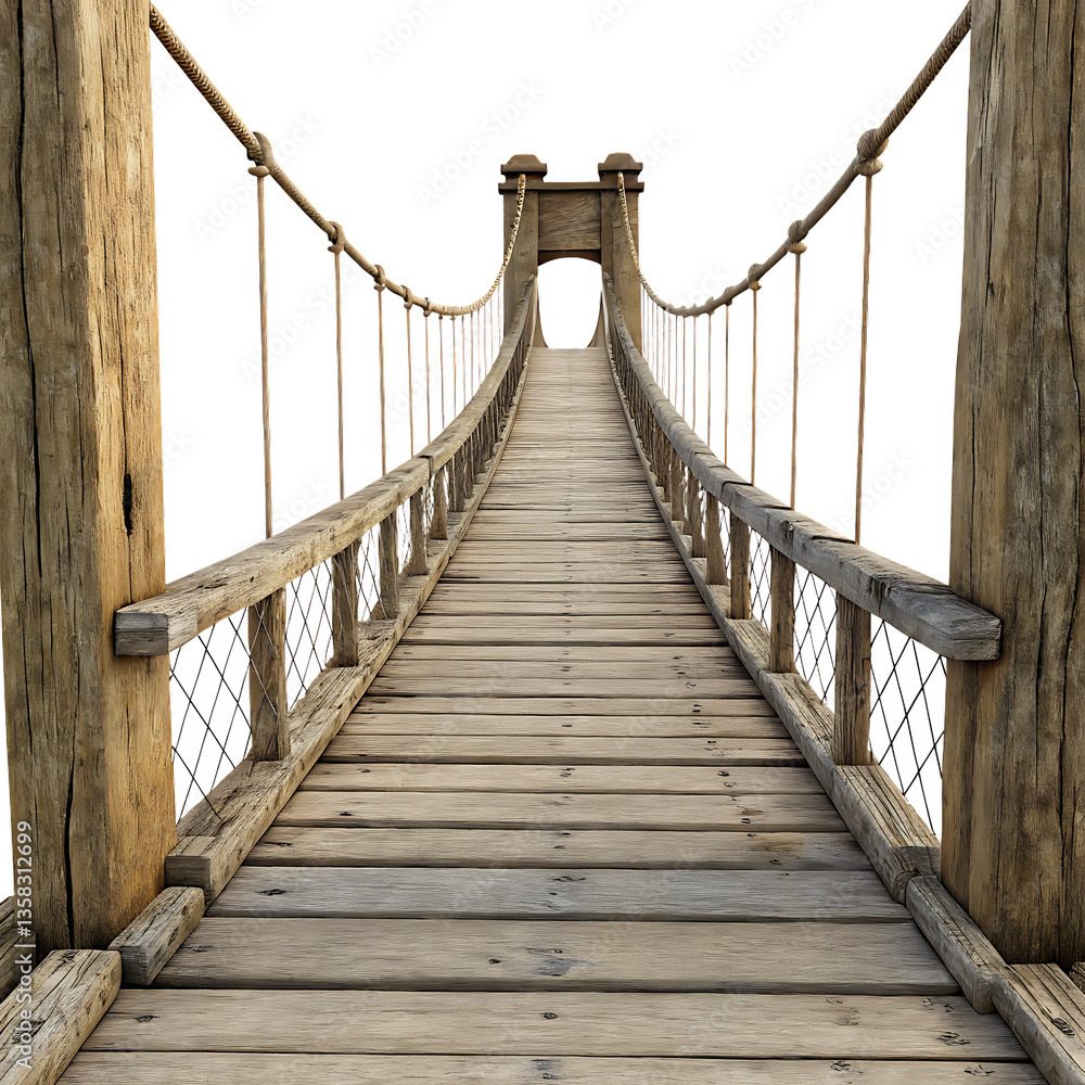 Obraz premium Wooden Suspension Bridge