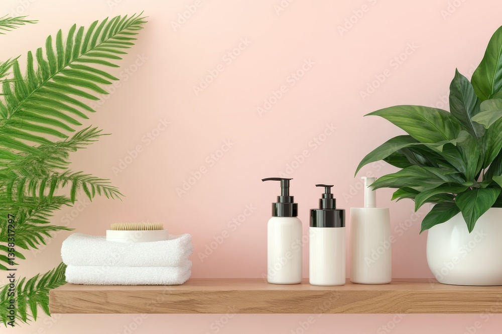Pink Spa Shelf Luxury Bathroom Essentials. Pink Spa Shelf Luxury Bathroom Essentials.