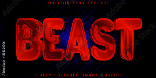 Horror Beast Vector Fully Editable Smart Object Text Effect