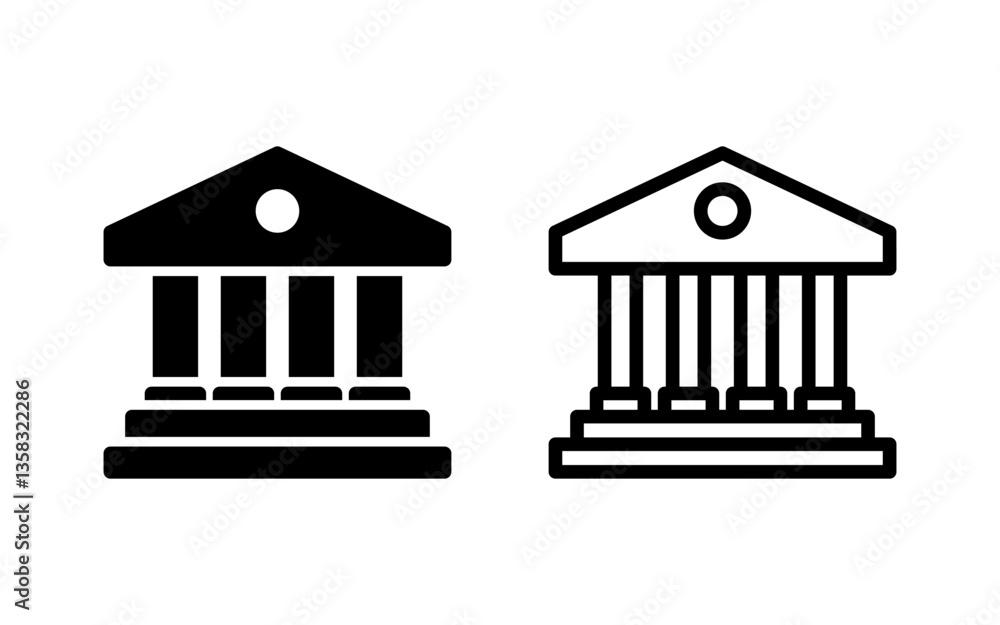 Bank icon vector illustration. Bank sign and symbol, museum, university Bank icon vector illustration. Bank sign and symbol, museum, university