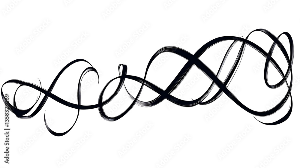 Isolated Background Black Abstract Curve Lines and Wavy Shape Design Isolated Background Black Abstract Curve Lines and Wavy Shape Design