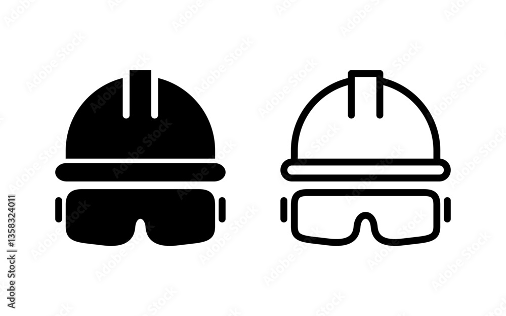Fototapeta premium Helmet icon vector illustration. Motorcycle helmet sign and symbol. Construction helmet icon. Safety helmet