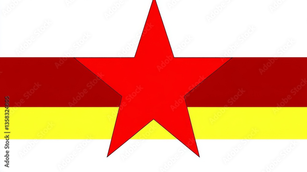 Simple Red Star Flag Design Simple Red Star Flag Design