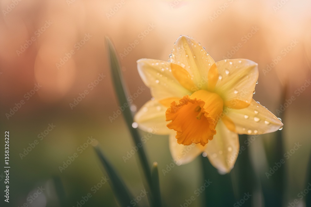 Fototapeta premium daffodil with dew