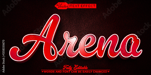 Red Arena Vector Editable Text Effect Template