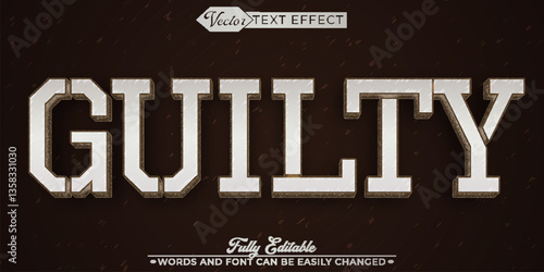 Black Guilty Vector Editable Text Effect Template