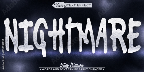 Horror Dark Nightmare Vector Editable Text Effect Template