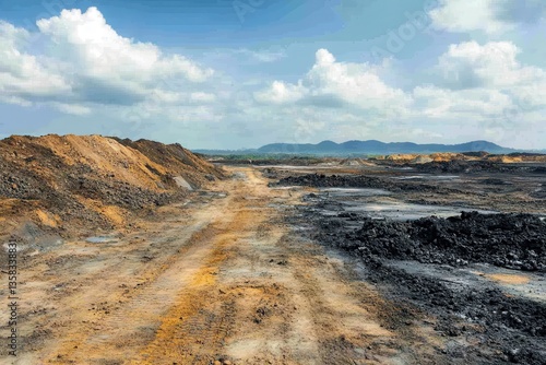 Dry land resulting from unlawful coal mining in Kalimantan Indonesia