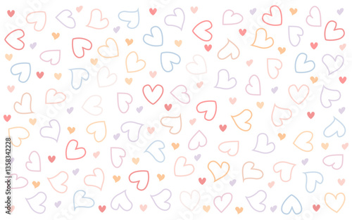 Abstract hearts love pattern. Wallpaper decoration. Seamless pattern. Vector illustration.