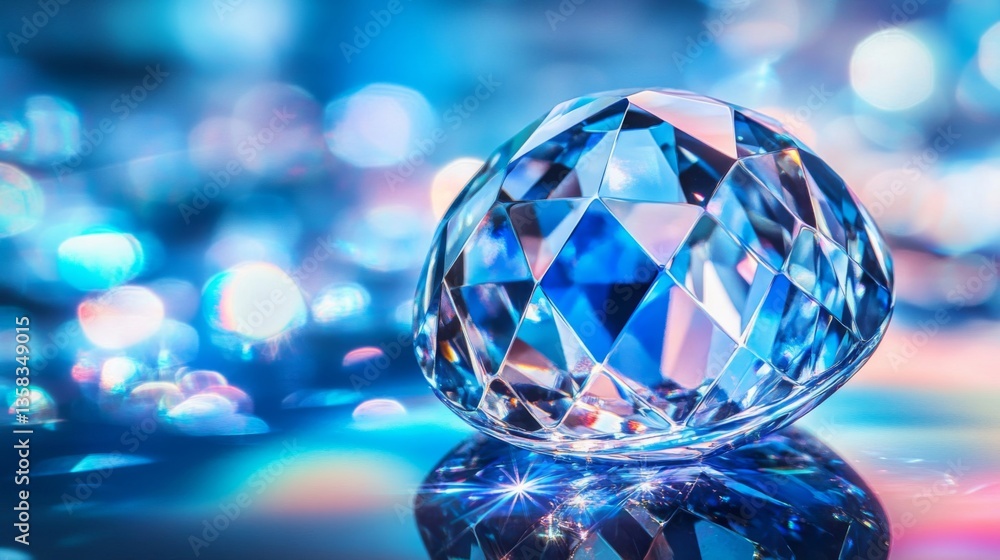 Blue Gemstone Closeup with Bokeh Background Blue Gemstone Closeup with Bokeh Background