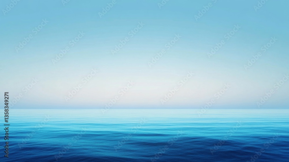 Fototapeta premium Serene Blue Ocean Horizon Under a Clear Sky