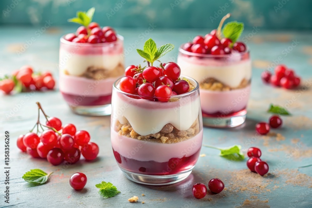 Layered Dessert Cups with Red Berries and Crumble Topping, a Refreshing Summer Treat Layered Dessert Cups with Red Berries and Crumble Topping, a Refreshing Summer Treat
