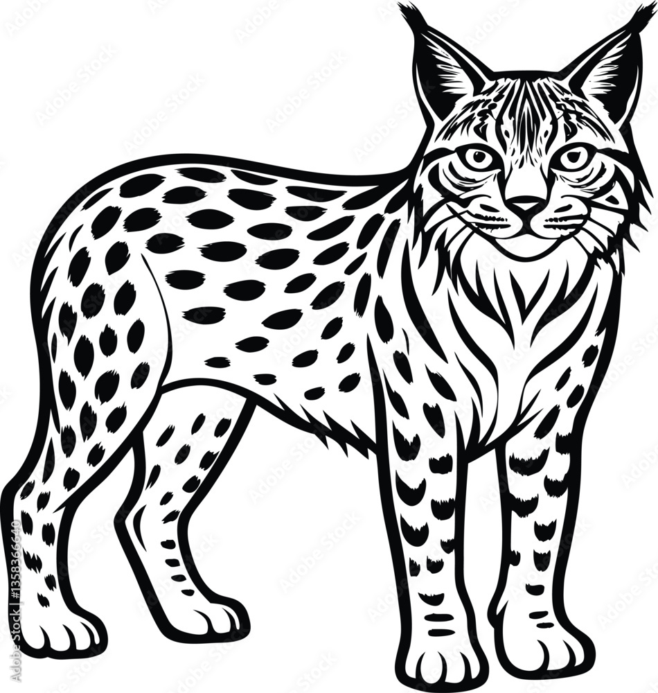 silhouettes of bobcat, wildcat bobcat line art silhouette vector illustration silhouettes of bobcat, wildcat bobcat line art silhouette vector illustration