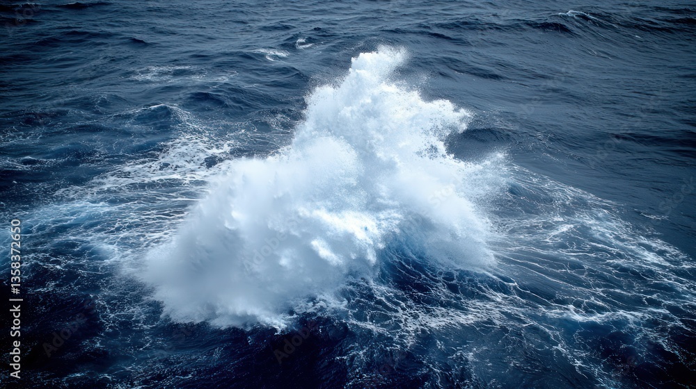 Fototapeta premium Ocean Wave Crashing: A Majestic Display of Nature's Power