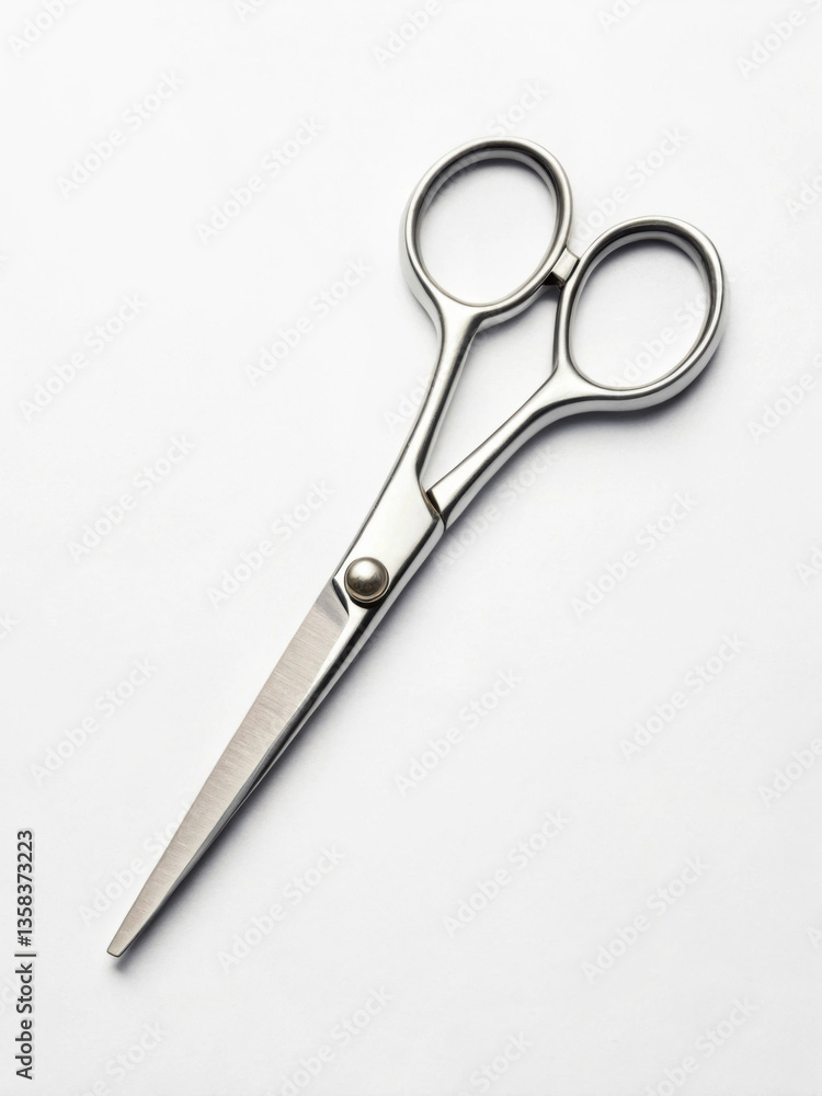 Silver Scissors on White Background Silver Scissors on White Background