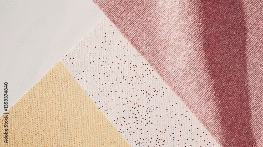 Fototapeta premium Close-Up of Textured Fabric Swatches in Soft Pastel Colors