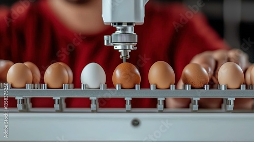 Obraz na płótnie Automated egg sorting w salonie