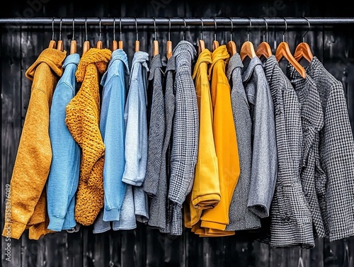 Autumn clothing row