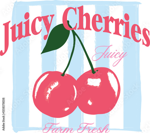 Cherry Cherries berries berry juicy fruit cute doodle  wine wavy slogan trendy stripe novelty stripey limon cute checker modern trending Tee t-shirt logo slogan graphic artwork typography tote Europe 