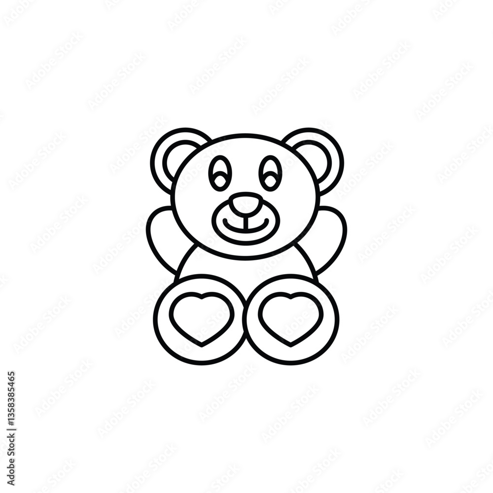 Tedy Bear icon design with white background stock illustration Tedy Bear icon design with white background stock illustration