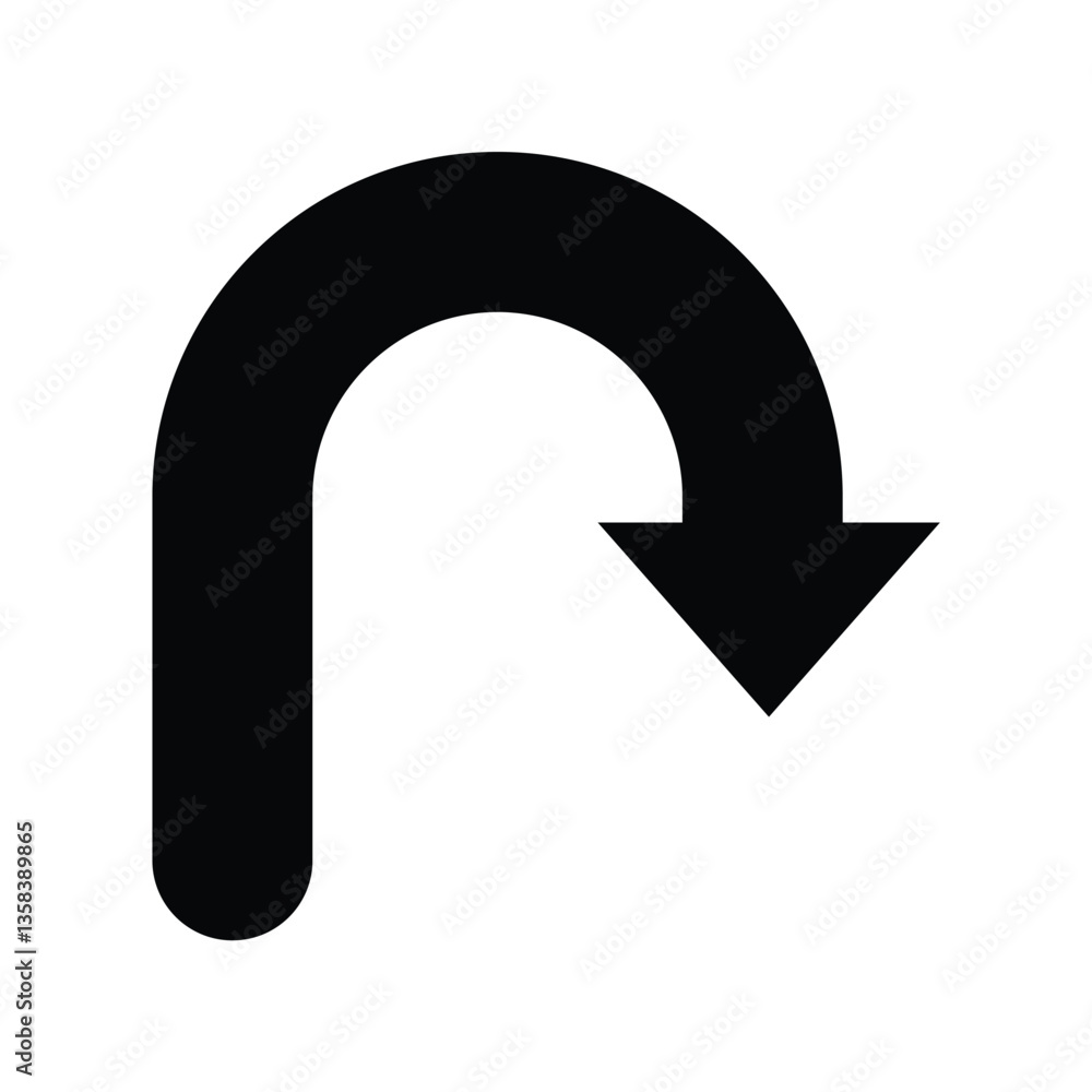 u tern icon. flat style u tern icon on white background vector illustration. u tern icon. flat style u tern icon on white background vector illustration.