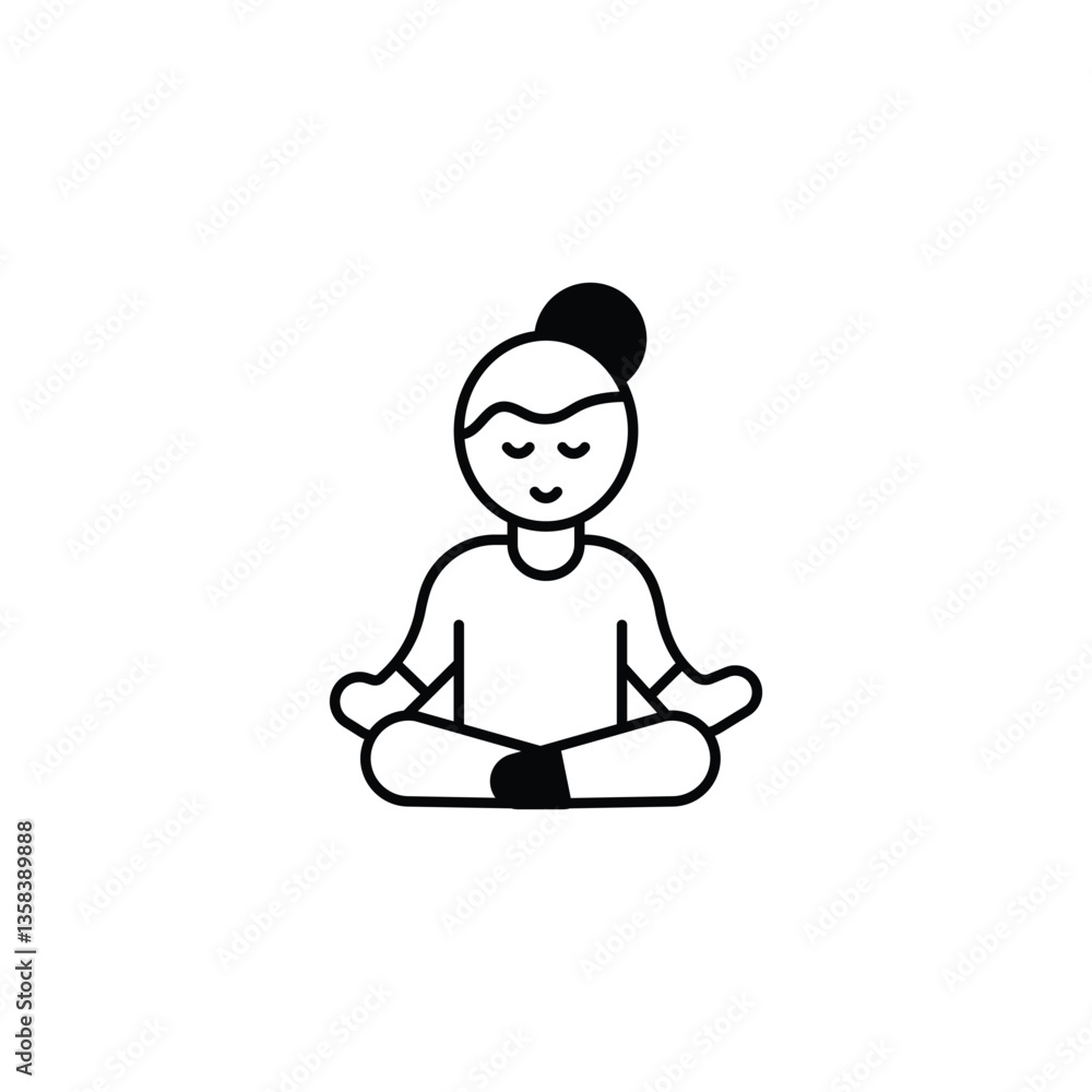 Meditation icon design with white background stock illustration Meditation icon design with white background stock illustration
