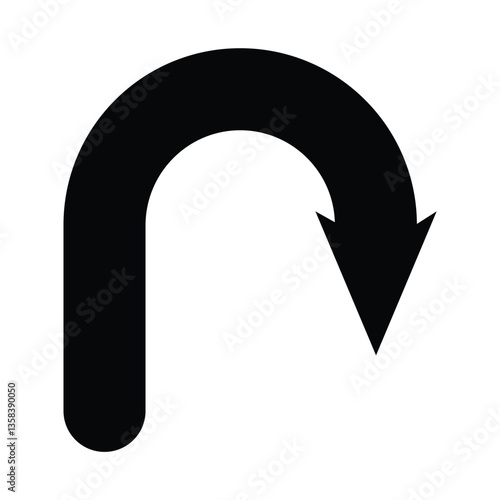 u tern icon. flat style u tern icon on white background vector illustration.