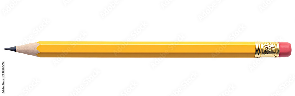 Yellow Wooden Pencil Isolated on White Background Yellow Wooden Pencil Isolated on White Background