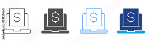 Mobile Banking Icon Set Multiple Style Collection