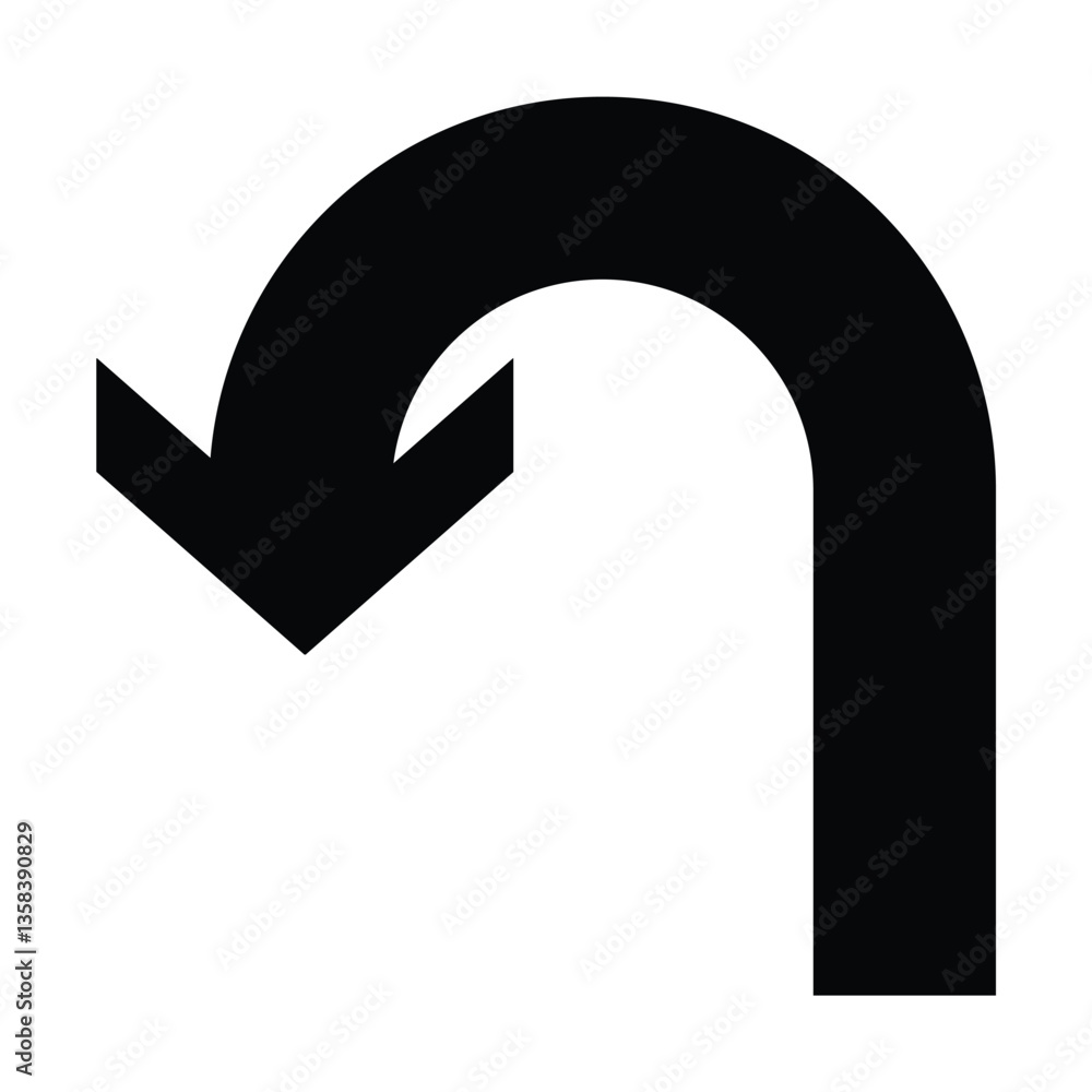u tern icon. flat style u tern icon on white background vector illustration. u tern icon. flat style u tern icon on white background vector illustration.