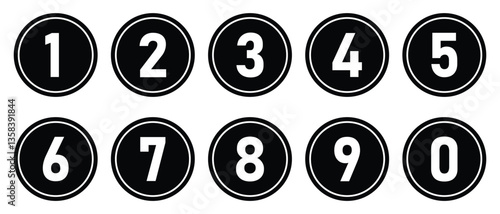 set of numbers and symbols icons. number icon on white background.