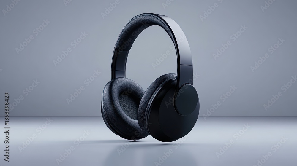 Sleek Black Headphones: Immersive Audio Experience Sleek Black Headphones: Immersive Audio Experience