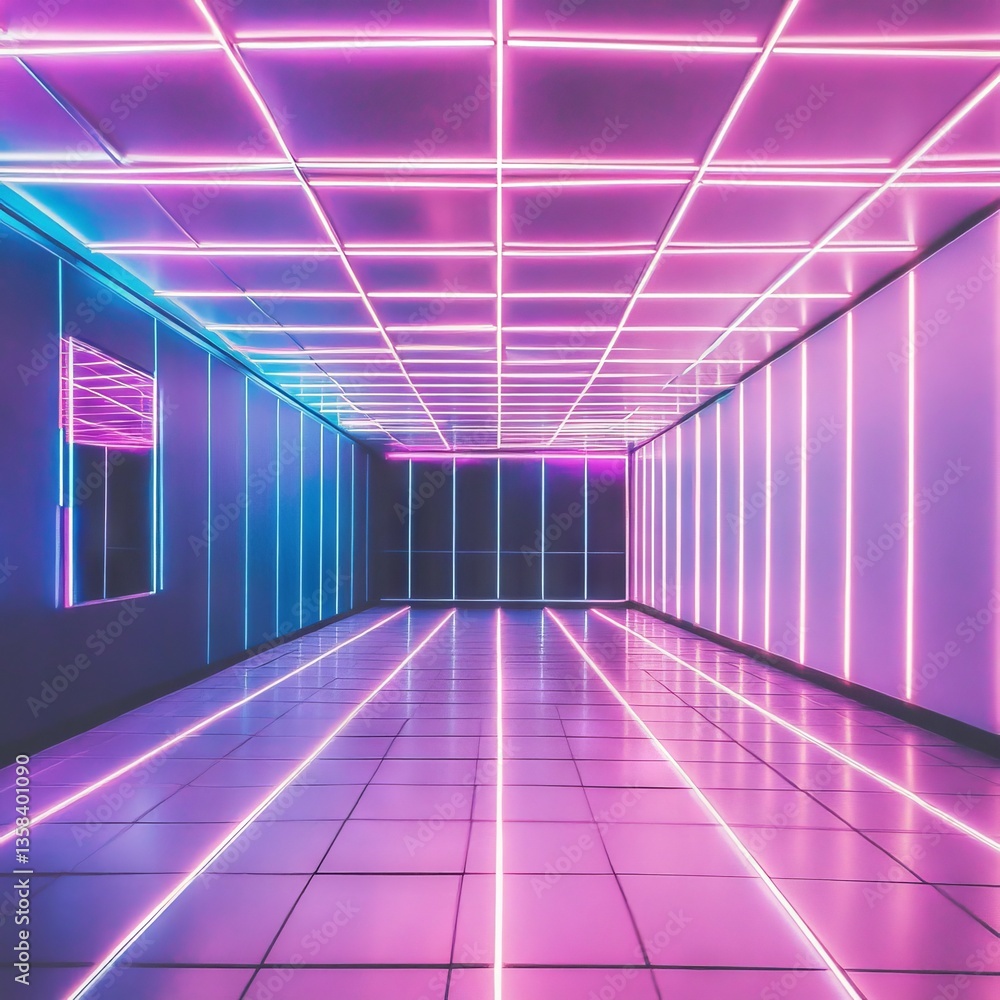 Neon Pink and Purple Corridor - Modern Architecture Neon Pink and Purple Corridor - Modern Architecture