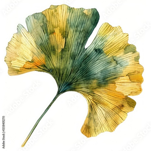Fototapeta Naklejka Na Ścianę i Meble -  Ginkgo leaf art blossom flower.