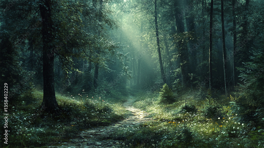 Obraz premium morning in the forest